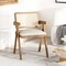 Costway Set of 2/4 Rattan Accent Chairs Fabric Dining Chairs Modern Living Room Chairs White